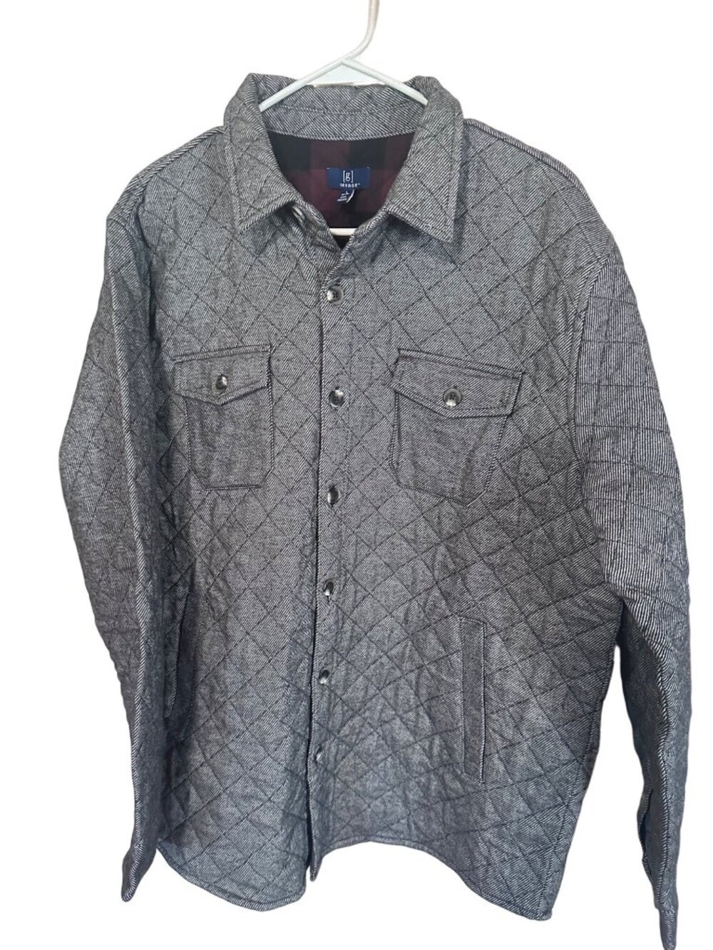 George new with tags gray jacket shaket quilted size L